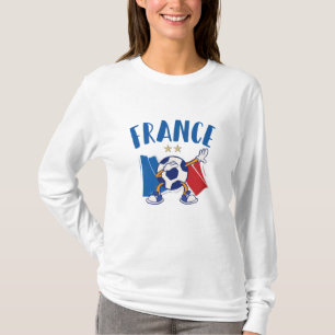 Frankrike Dabbing Soccer Ball Flagga 2 stjärnor T Shirt