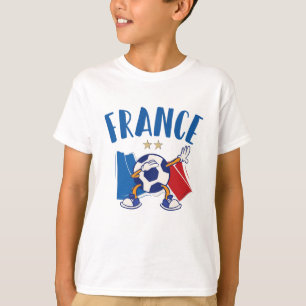 Frankrike Dabbing Soccer Ball Flagga 2 stjärnor T Shirt