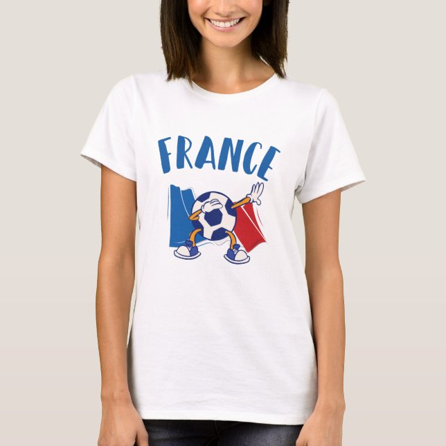 Frankrike Dabbing Soccer Ball Flagga T Shirt (Framsida)