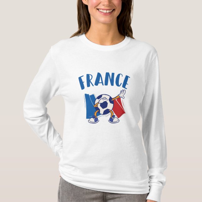 Frankrike Dabbing Soccer Ball Flagga T Shirt (Framsida)