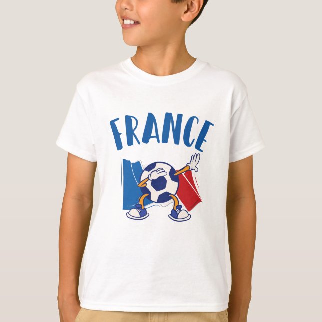 Frankrike Dabbing Soccer Ball Flagga T Shirt (Framsida)