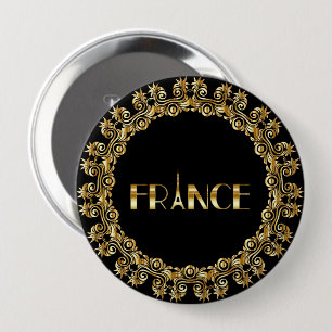Frankrike, Eiffel Torn, Elegant Guld Design Knapp