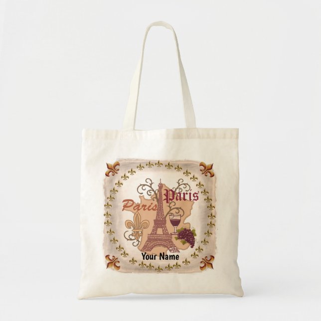Frankrike Eiffeltornet Tote Bag Tygkasse (Framsidan)