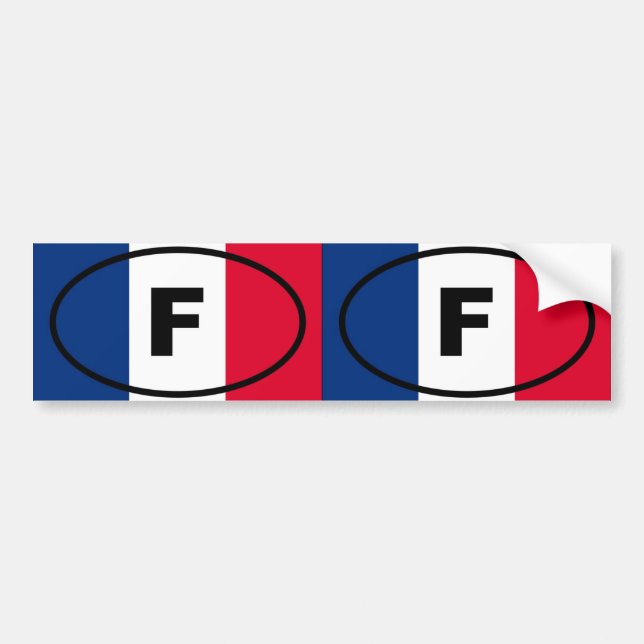 Frankrike-F - europeisk oval Bildekal (Framsidan)