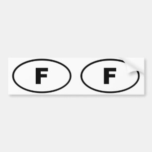 Frankrike-F - europeisk oval Bildekal
