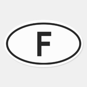 Frankrike ’F’ Ovalt Klistermärke