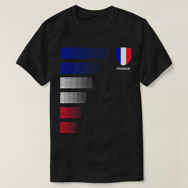 Frankrike Flagga Emblem Patriotic Fransk National  T Shirt (Design framsida)