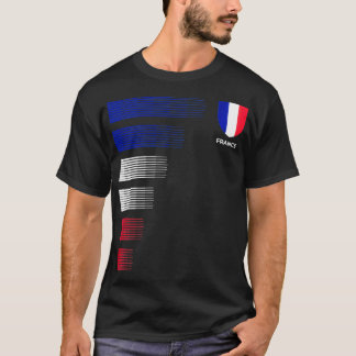 Frankrike Flagga Emblem Patriotic Fransk National  T Shirt