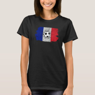 Frankrike Flagga Fotboll Fransk Fotboll Fläkt T Shirt