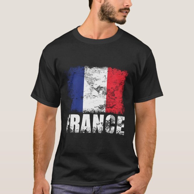 Frankrike Flagga Fransk Flagga Sweater T Shirt (Framsida)
