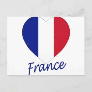 Frankrike Flagga Heart Vykort