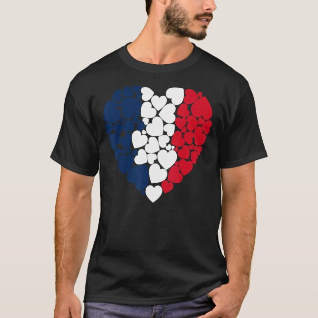 Frankrike Flagga Kärlek Frankrike  T Shirt (Framsida)