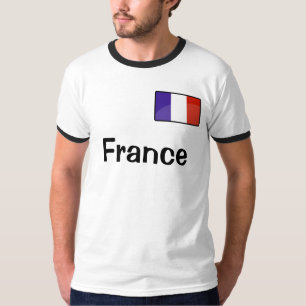 Frankrike Flagga Manar Basic Ringer T-Shirt