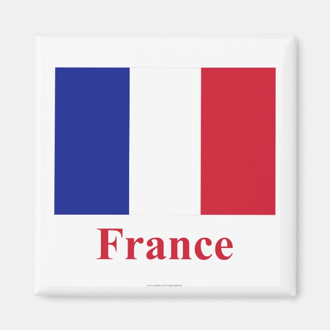 Frankrike Flagga med Namn Magnet (Framsidan)