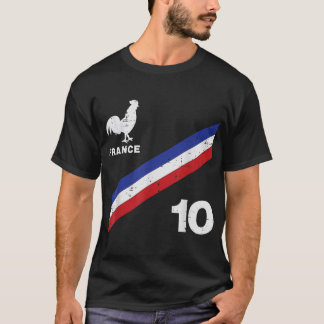 Frankrike Flagga nummer 10 Fotbolls-Fläkt-Manar kv T Shirt