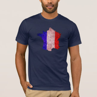 Frankrike Flagga och Karta T Shirt