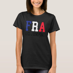 Frankrike Flagga Ski Jumper Fransk Fra Ski Jumping T Shirt