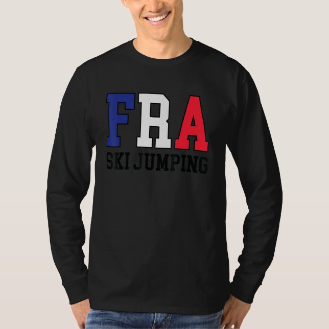 Frankrike Flagga Ski Jumper Fransk Fra Ski Jumping T Shirt (Framsida)