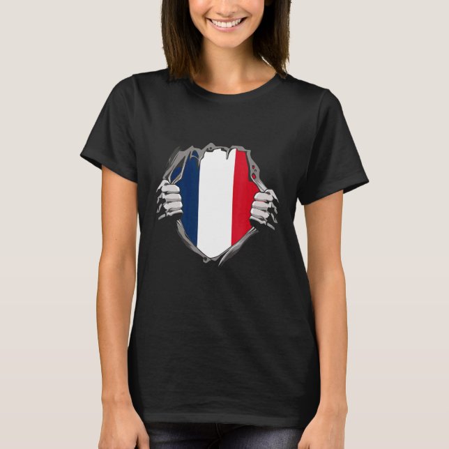 Frankrike flagga t shirt (Framsida)