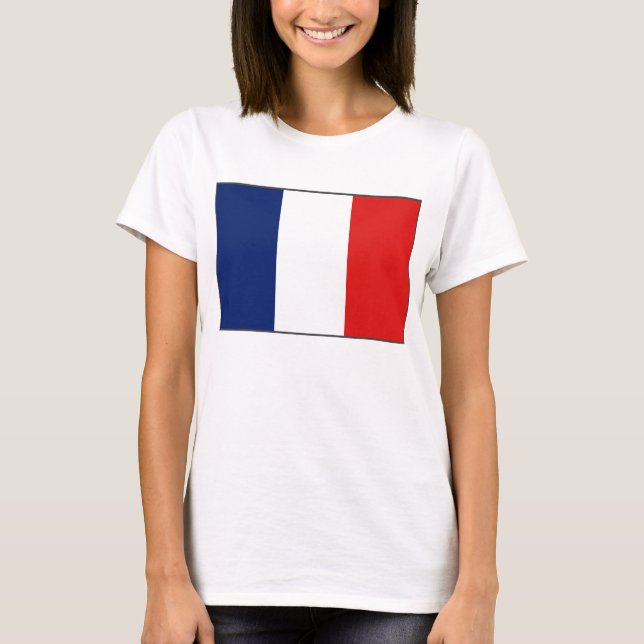 Frankrike Flagga x Karta T-Shirt (Framsida)