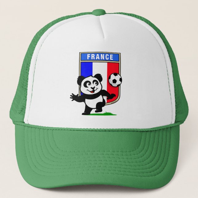 Frankrike Football Panda Truckerkeps (Framsida)