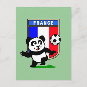 Frankrike Football Panda Vykort