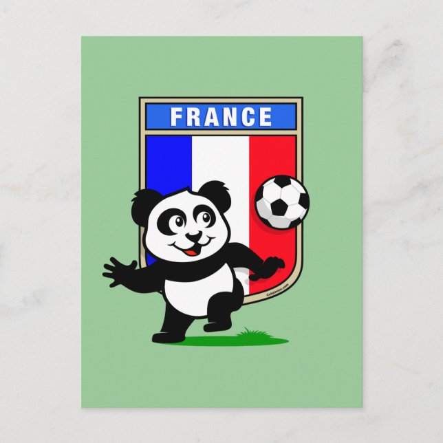 Frankrike Football Panda Vykort (Framsida)