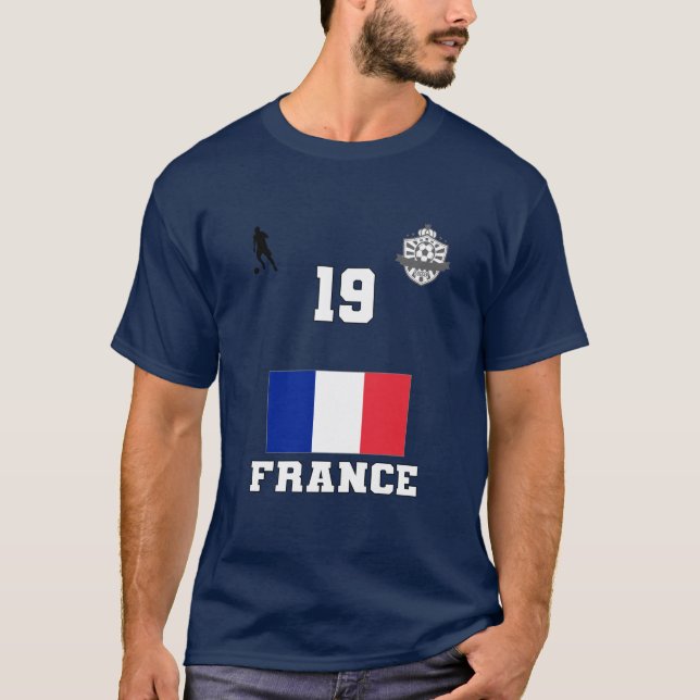 Frankrike Football Soccer Team #19 T-Shirt (Framsida)