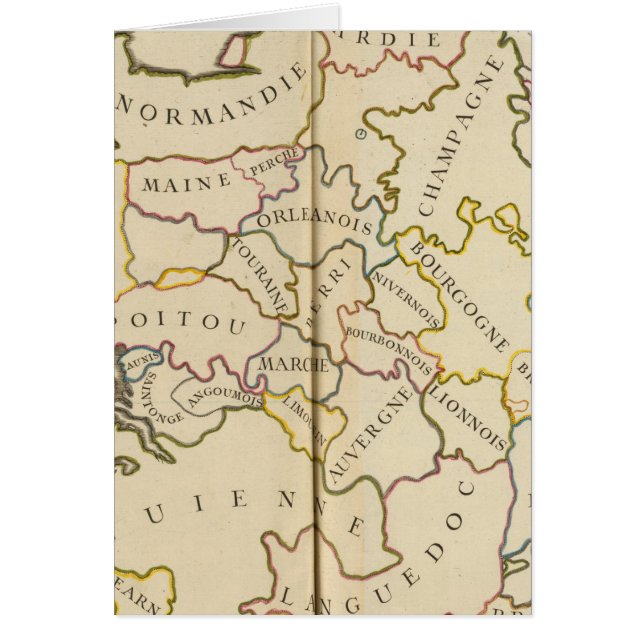 Frankrike, förnödenheter och gränser hälsningskort (Framsidan)