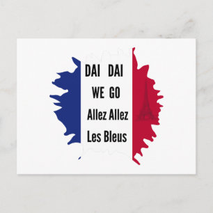 Frankrike Fotboll 2026 Allez Les Bleus Klistermärk Vykort