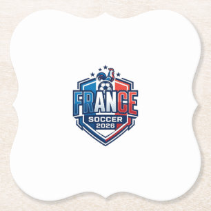 Frankrike Fotboll 2026 Fotboll Fet Land Typografi  Underlägg Papper