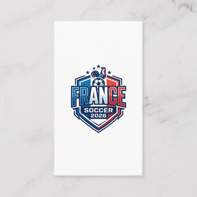 Frankrike Fotboll 2026 Fotboll Fet Land Typografi  Visitkort (Framsida)
