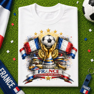 Frankrike Fotboll Fan Fransk Fotboll Världscupen F T Shirt