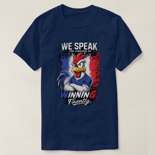 Frankrike Fotboll Fan T-Shirt Segrar Flytande Tee (Design framsida)