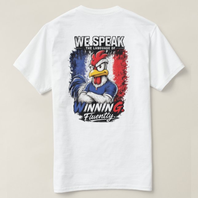 Frankrike Fotboll Fan T-Shirt Segrar Flytande Tee (Design baksida)
