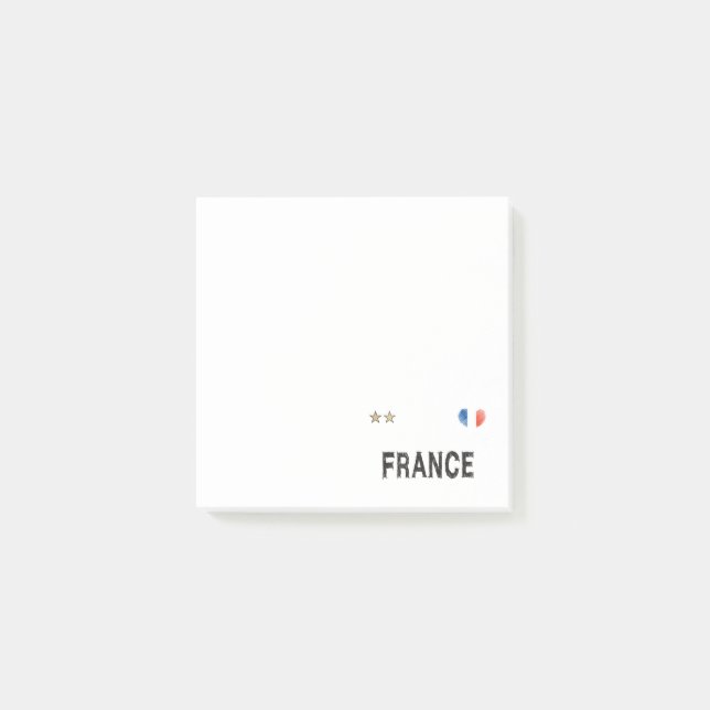 Frankrike Fotboll Fan Tröja Hjärta Post-it Block (Framsida)