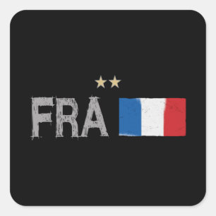 Frankrike Fotboll Fläkt Shirt Fransk Flagga Fyrkantigt Klistermärke