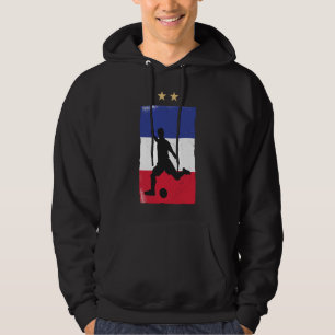 Frankrike Fotboll Fläkt Shirt Fransk Flagga Hoodie