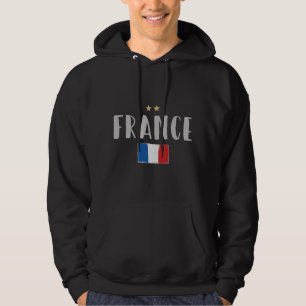Frankrike Fotboll Fläkt Shirt Fransk Flagga Hoodie