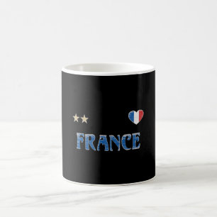 Frankrike Fotboll Fläkt Shirt Fransk Flagga Kaffemugg