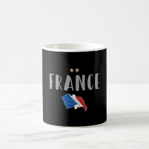 Frankrike Fotboll Fläkt Shirt Fransk Flagga Kaffemugg