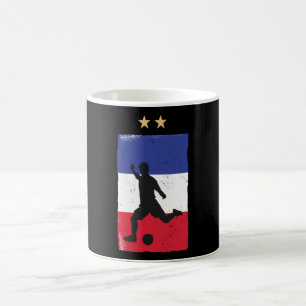 Frankrike Fotboll Fläkt Shirt Fransk Flagga Kaffemugg