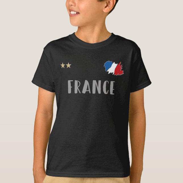 Frankrike Fotboll Fläkt Shirt Fransk Flagga T (Framsida)