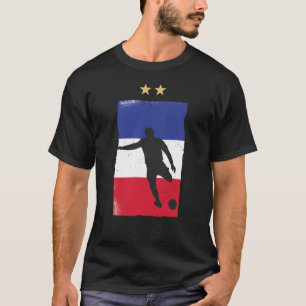 Frankrike Fotboll Fläkt Shirt Fransk Flagga T