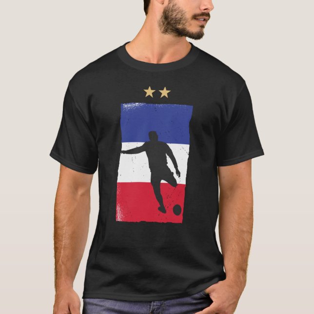 Frankrike Fotboll Fläkt Shirt Fransk Flagga T (Framsida)