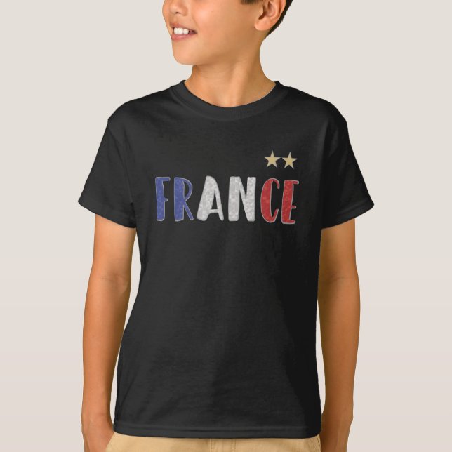 Frankrike Fotboll Fläkt Shirt Fransk Flagga T (Framsida)