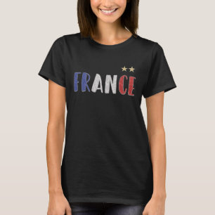 Frankrike Fotboll Fläkt Shirt Fransk Flagga T
