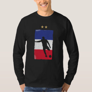 Frankrike Fotboll Fläkt Shirt Fransk Flagga T