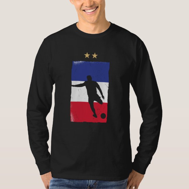 Frankrike Fotboll Fläkt Shirt Fransk Flagga T (Framsida)