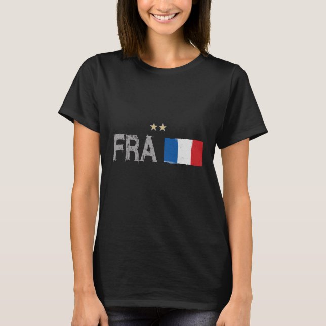 Frankrike Fotboll Fläkt Shirt Fransk Flagga T Shirt (Framsida)